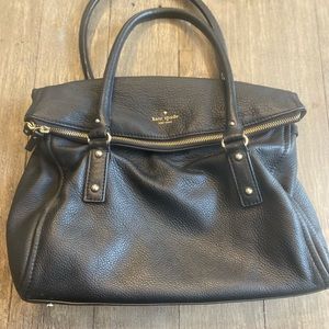 Kate Spade Bags Kate Spade Foldover Black Leather Satchel